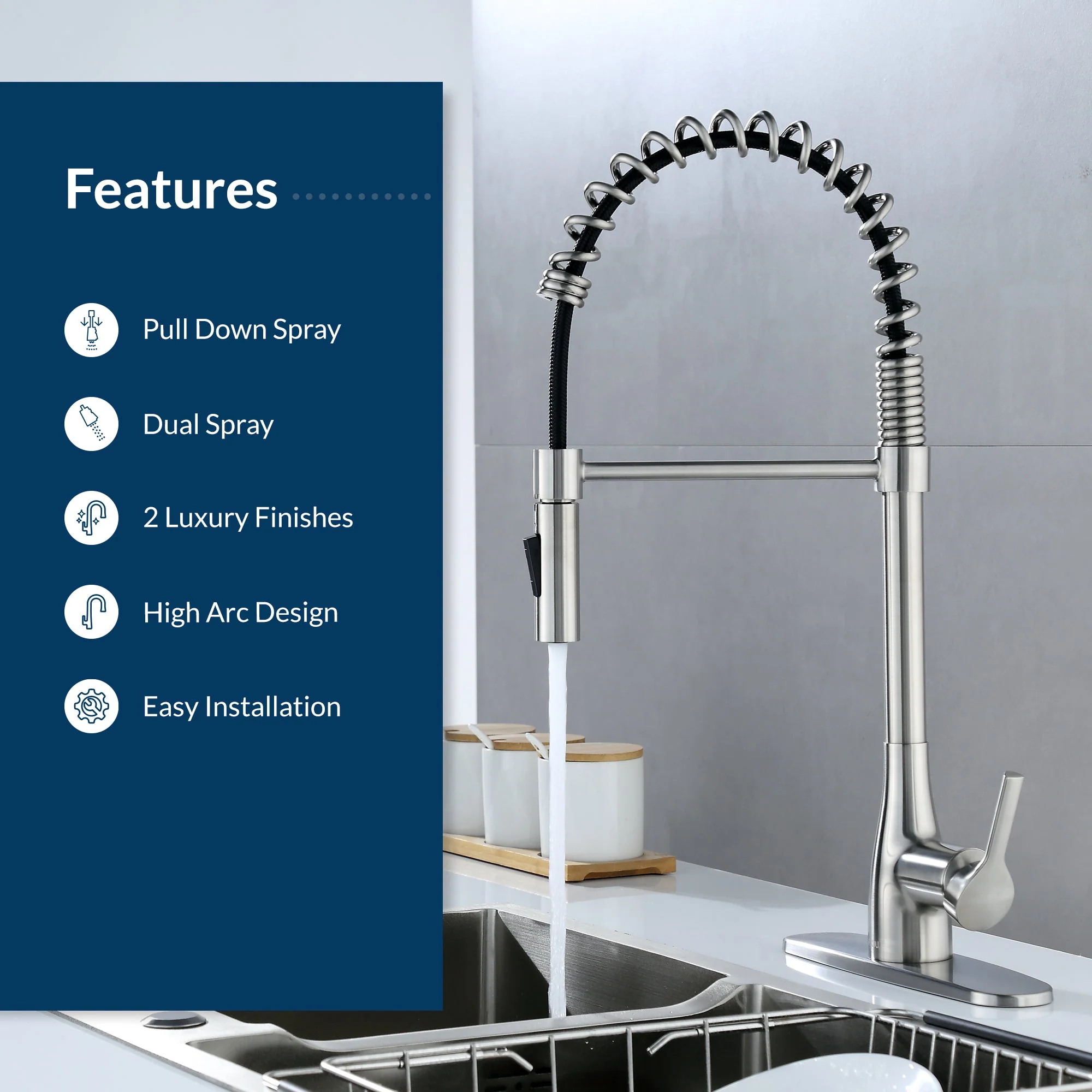 Flow Classic Spring Neck Kitchen Faucet - Image 5