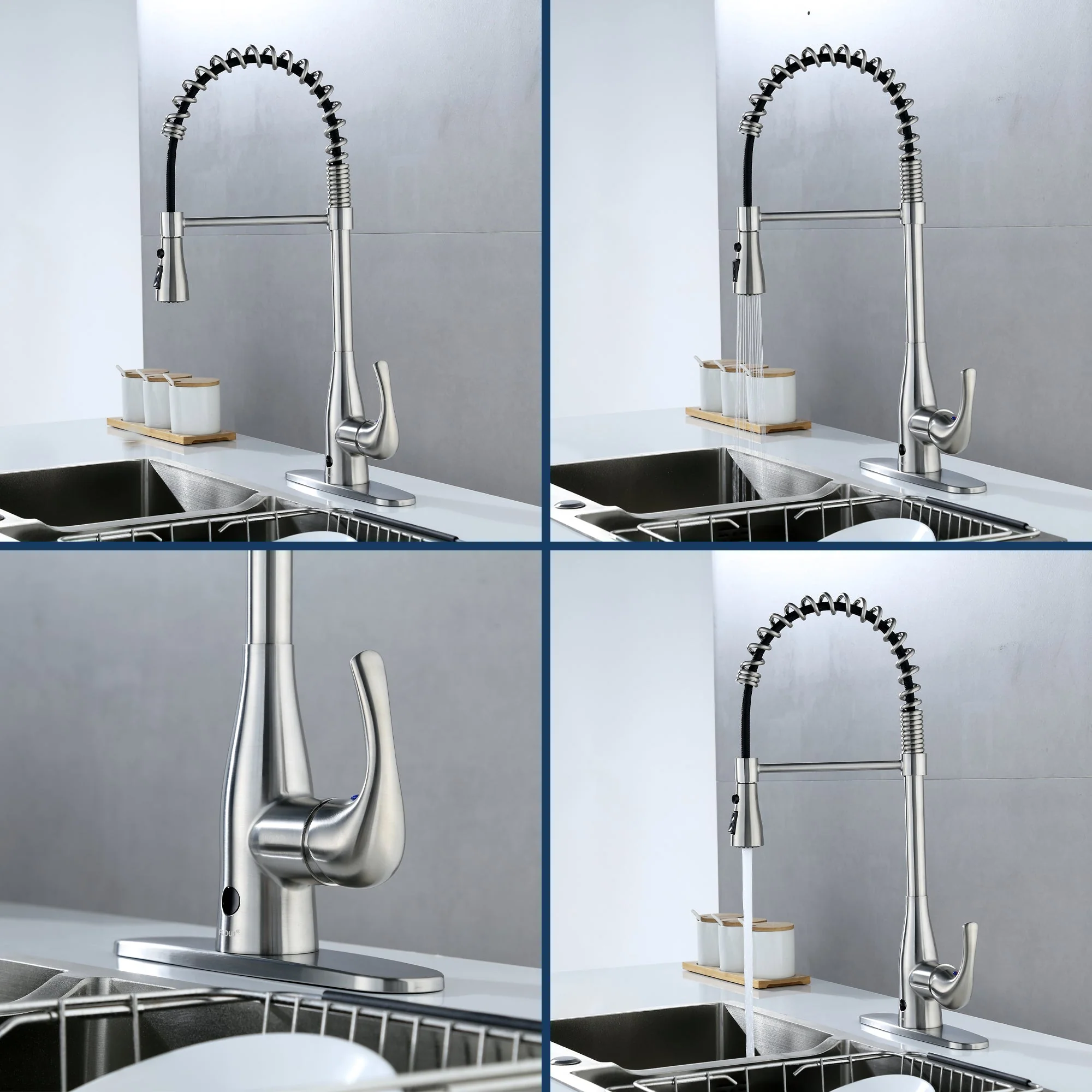Flow Motion Spring Neck Kitchen Faucet - Image 7