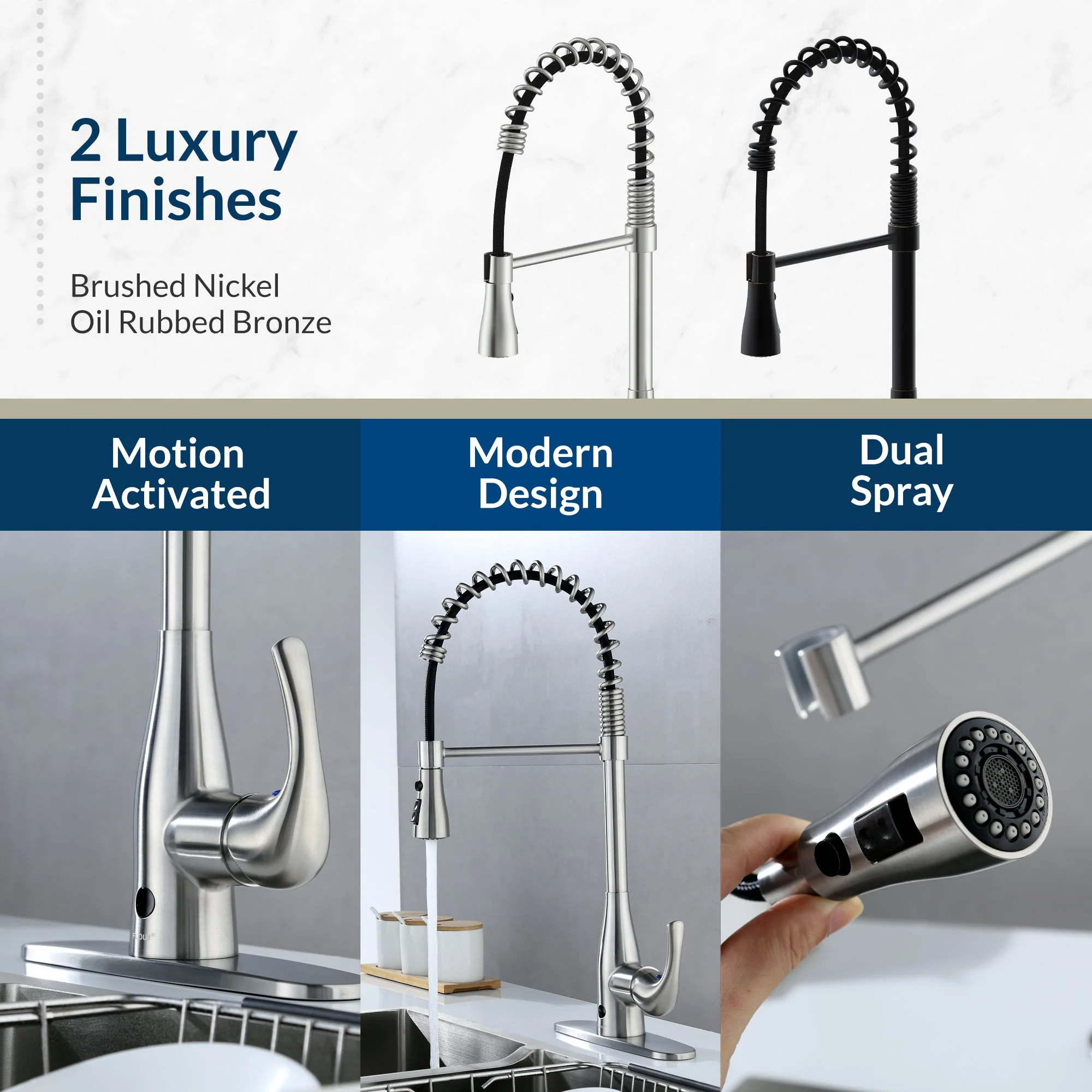 Flow Motion Spring Neck Kitchen Faucet - Image 8